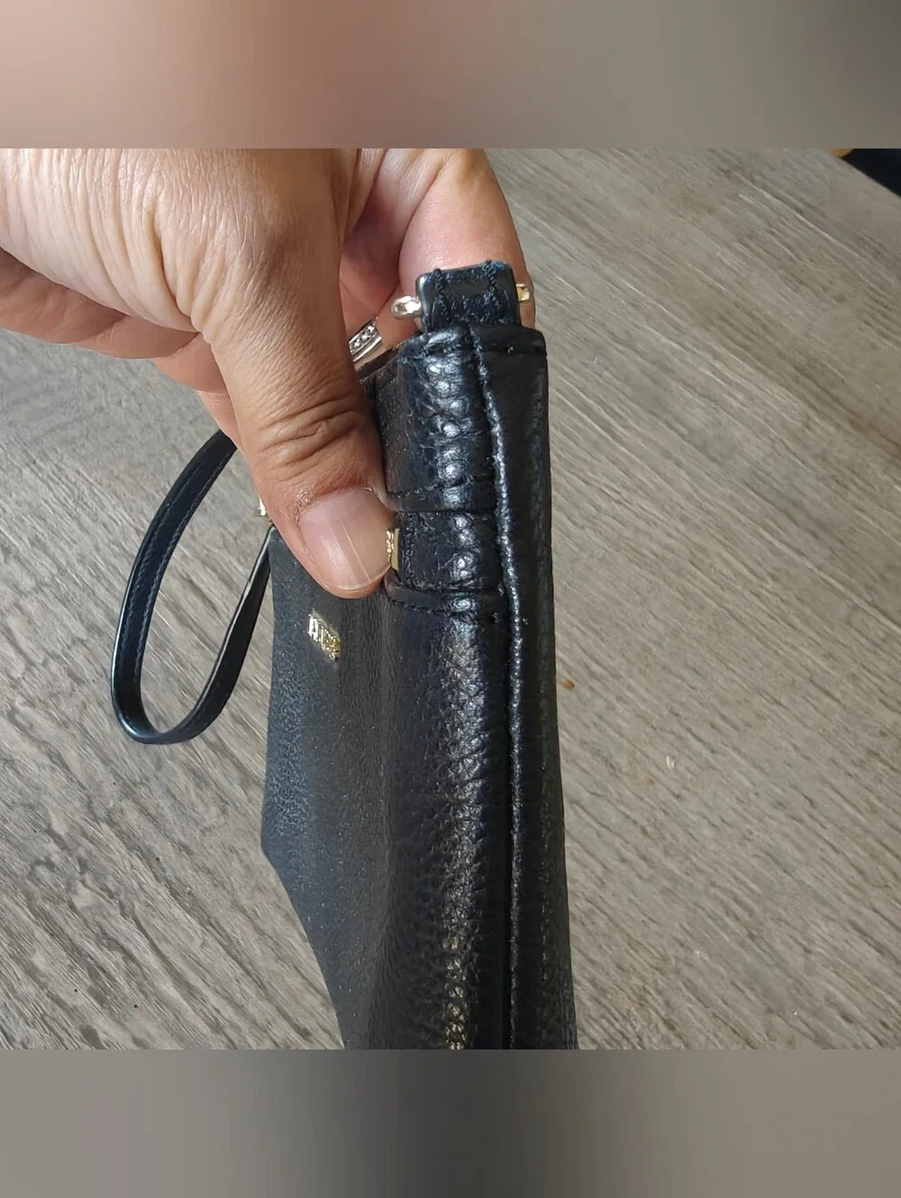 Michael Kors Black Leather Wristlet